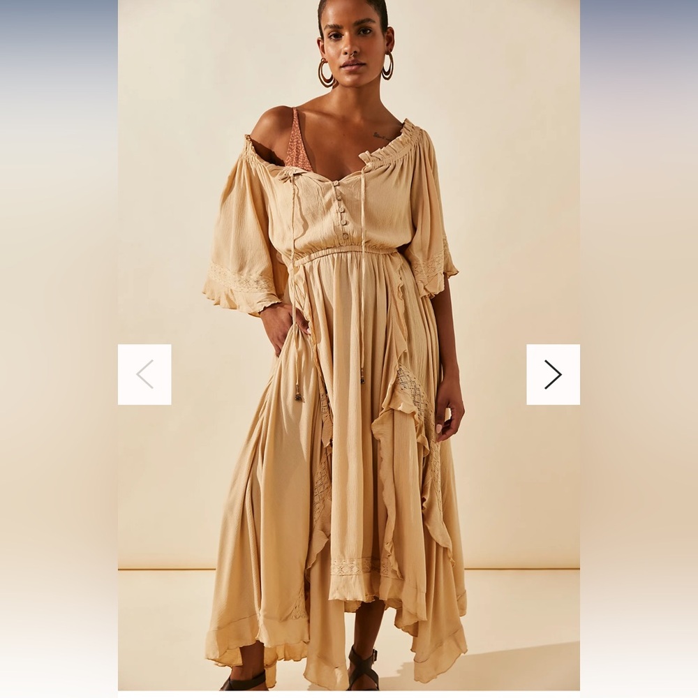 Free People Beach Bliss Maxi Dress Color: Peach Sands XS NWT